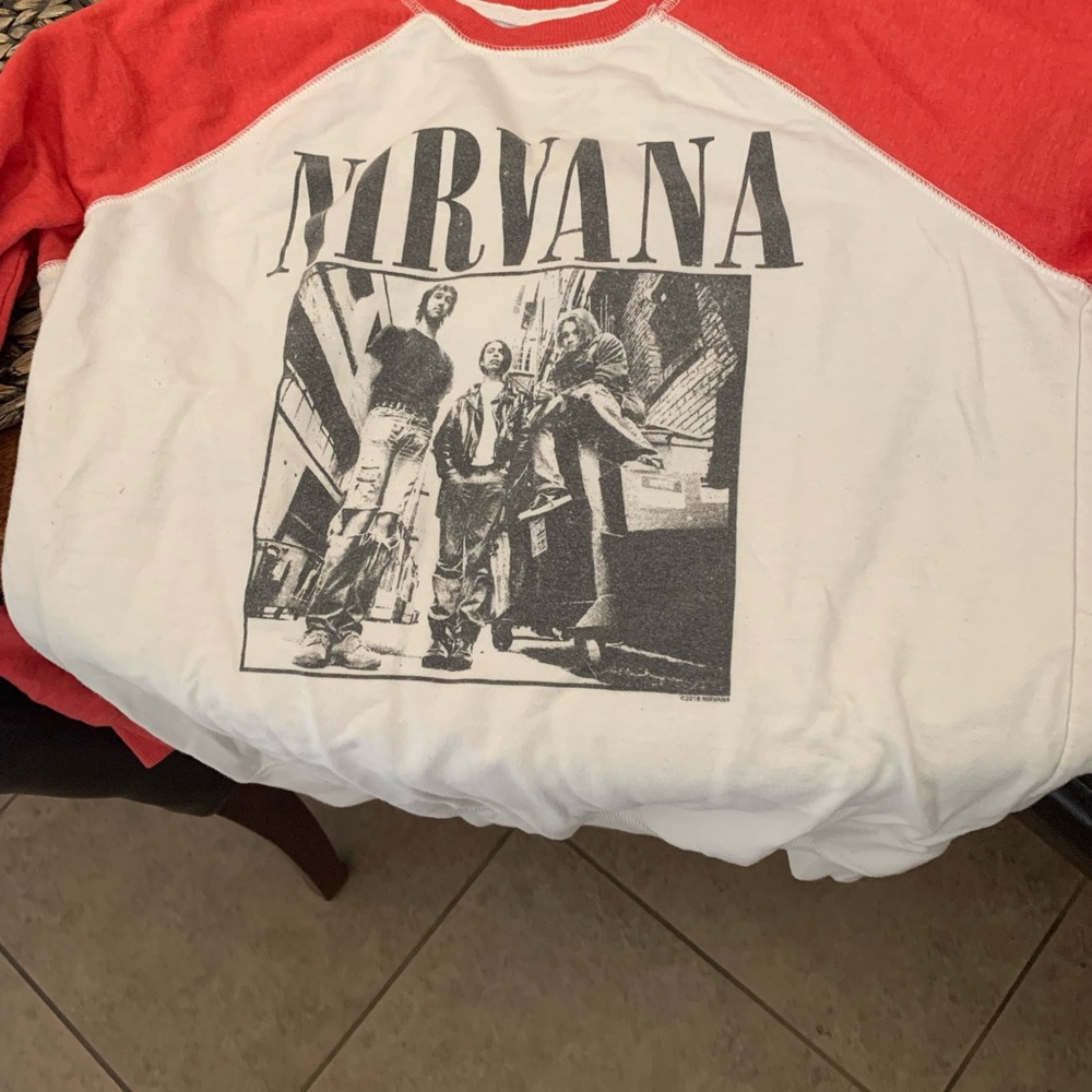 Nirvana long sleeve baseball tee size s